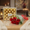 6 Premium Red Roses & Ferrero Rocher Box