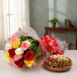 Premium Mixed Roses Bouquet with Luxury Dry Fruits Combo