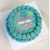 Sweet 16 Pastel Teal Floral Birthday Cake