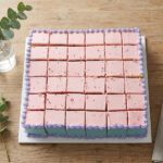 Delightful Pastel Tricolor Buttercream Ribbon Cake Party Squares