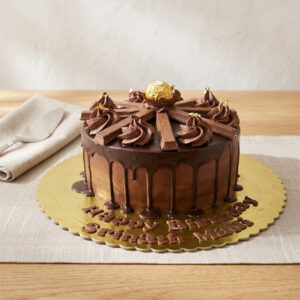 Double Chocolate Birthday Cake with KitKat & Ferrero Rocher