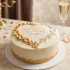 Elegant Floral Anniversary Celebration Cake