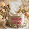 "Bride-to-Be" Celebration Cake with Custom Silhouette Topper