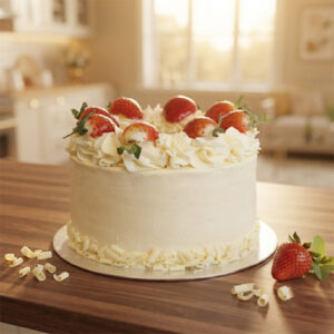 Fresh Strawberry & Buttercream Elegance Cake