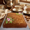 Floral Cashew Dry Cake – Elegant Square Tea Cake