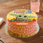 Star Wars The Mandalorian Themed Edible Print Birthday Cake