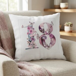 Floral Number 18 Decorative Cushion