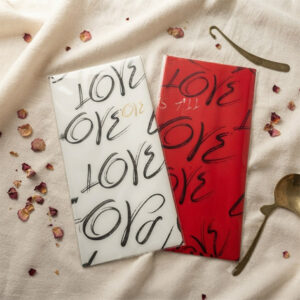 "LOVE" calligraphy design wrapping paper set.