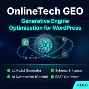 OnlineTech GEO — a WordPress plugin built for the AI-powered web.