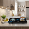 FLiCo Double Burner Gas Cooker with Tempered Glass Top