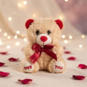 "Love You" Teddy Bear with Red Bow