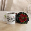 Love Ingredient Mug and Red Flower Bouquet Gift Set