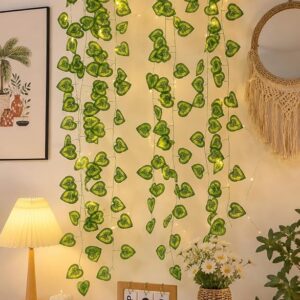 Bring vibrant energy and timeless elegance to your spaces with our Deluxe Artificial Money Plant Green Vine Garland